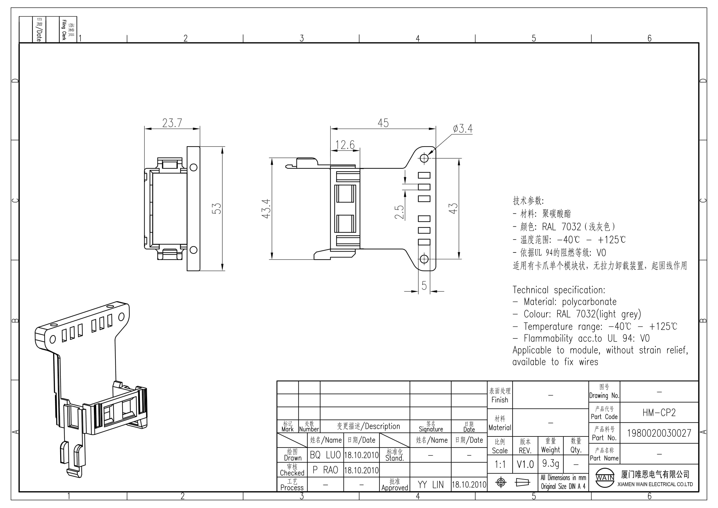 Модульный зажим HM-CP2 1980020030027: Описание