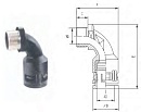 Фитинг угловой 90° M32/AD34.5 с металлической резьбой, арт. B7602132123G - фото 1