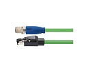Цилиндрический соединитель-вилка/RJ45 (каб. сборка) M12-M04D-T/RJ45-7.5-DPUR-PFN 1630040014033 - фото 1
