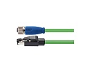 Цилиндрический соединитель-розетка/RJ45 (каб. сборка) M12-F04D-T/RJ45P-T-5.0-PUR-PFN 1630040024005 - фото 1